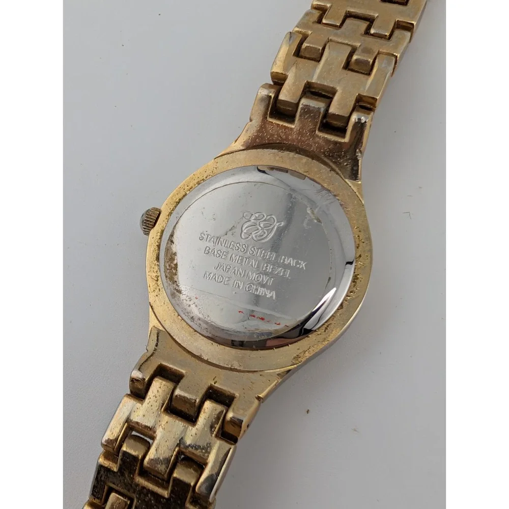 Elizabeth Taylor Watch Women 25mm Gold Case Rhinestones 7.5